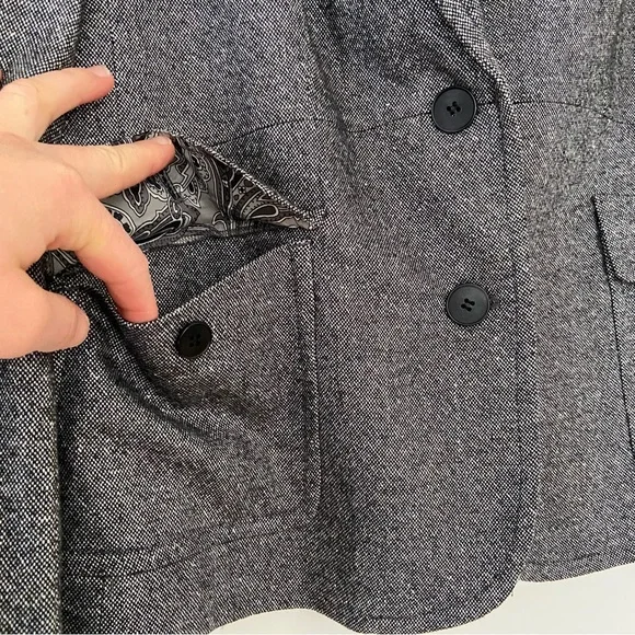 Talbots Blazer Womens 12 Gray Wool Blend Preppy Classic Careerwear Academia EUC - Picture 5 of 12